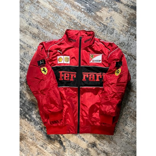 Ferrari Red Polyester Bomber Jacket Ferrari Red Polyester Bomber Jacket