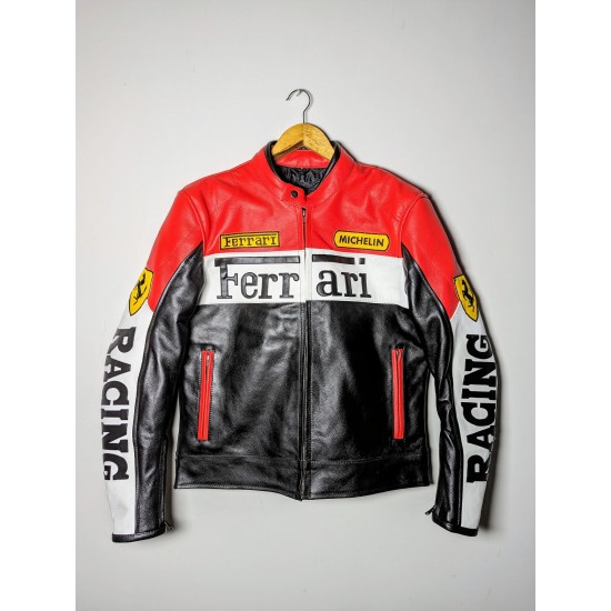 Ferrari Red and Black Leather Jacket Ferrari Red and Black Leather Jacket