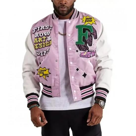 First Row Art & Design Dept Lavender Varsity Jacket First Row Art & Design Dept Lavender Varsity Jacket