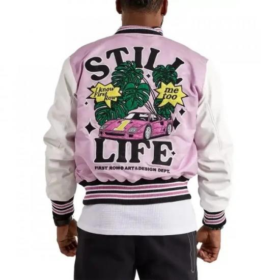 First Row Art & Design Dept Lavender Varsity Jacket First Row Art & Design Dept Lavender Varsity Jacket