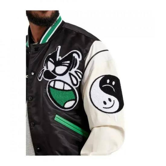 First Row Seek Inner Peace Satin Varsity Jacket First Row Seek Inner Peace Satin Varsity Jacket