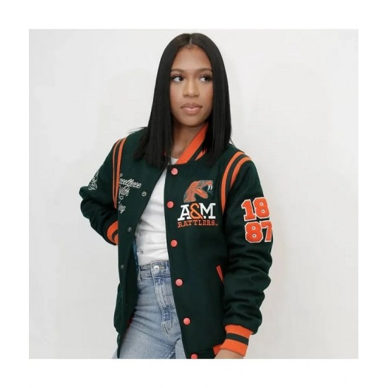 FAMU Florida A&M University Unisex Green Varsity Jacket FAMU Florida A&M University Unisex Green Varsity Jacket
