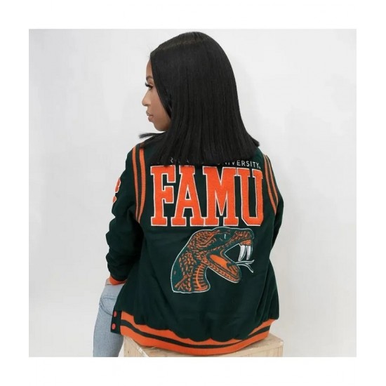 FAMU Florida A&M University Unisex Green Varsity Jacket FAMU Florida A&M University Unisex Green Varsity Jacket