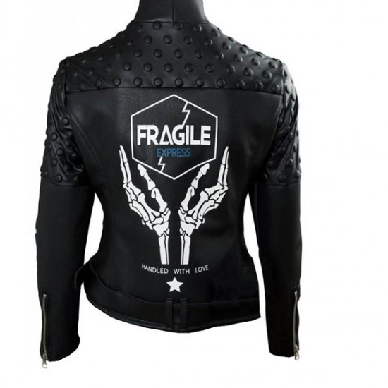 Fragile Express Handled With Love Halloween Costume Faux Leather Jacket Fragile Express Handled With Love Halloween Costume Faux Leather Jacket