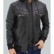 Frank Men's Black Leather Hooded Bomber Jacket Frank Men's Black Leather Hooded Bomber Jacket