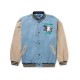 Friends With Animals Denim Varsity Jacket Friends With Animals Denim Varsity Jacket