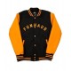 Funhaus Black and Orange Varsity Jacket Funhaus Black and Orange Varsity Jacket