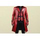 Genuine Leather Men’s Red Coat Handmade Gothic Leather Jacket for Men