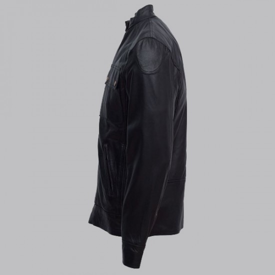 Gerard Butler Black Leather Jacket Gerard Butler Black Leather Jacket