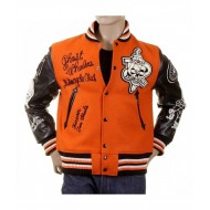 Ghost Wheelers Orange Letterman Varsity Jacket
