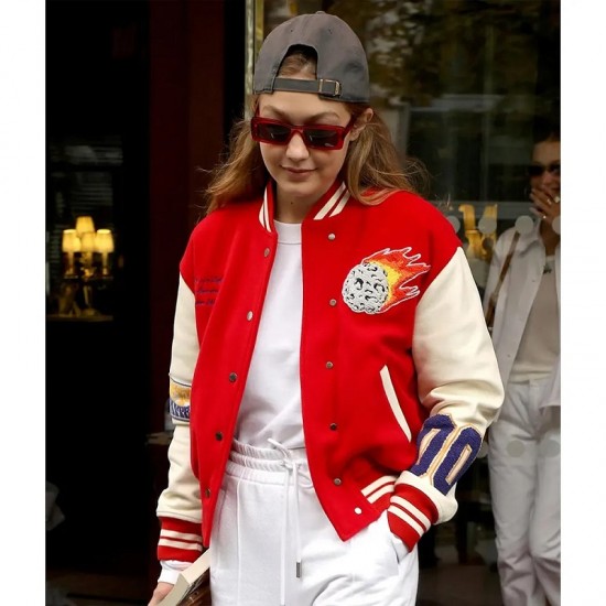 Gigi Hadid Meteor Shower Varsity Jacket Gigi Hadid Meteor Shower Varsity Jacket