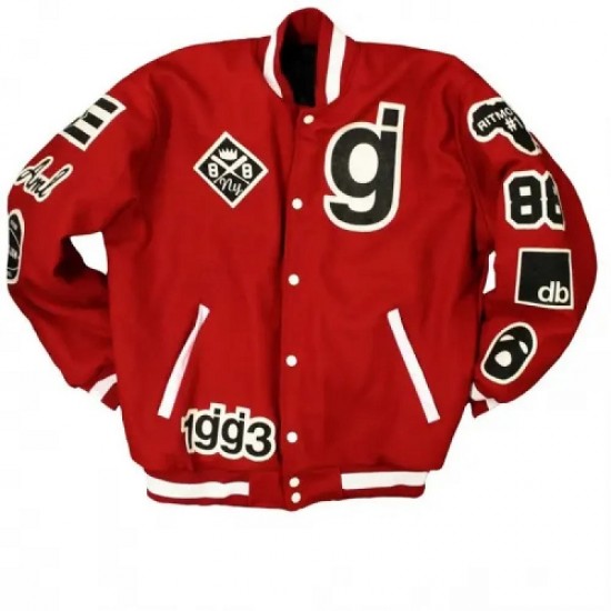 Glassjaw Letterman Red Wool Jacket Glassjaw Letterman Red Wool Jacket