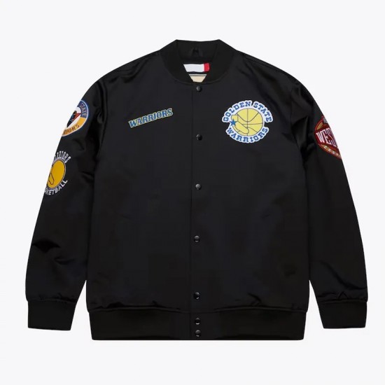 Golden State Warriors Black Out Satin Jacket Golden State Warriors Black Out Satin Jacket