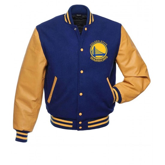 Golden State Warriors Blue & Yellow Varsity Jacket