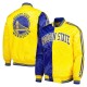 Golden State Warriors Fast Break Royal/Yellow Satin Jacket Golden State Warriors Fast Break Royal/Yellow Satin Jacket
