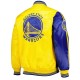 Golden State Warriors Fast Break Royal/Yellow Satin Jacket Golden State Warriors Fast Break Royal/Yellow Satin Jacket