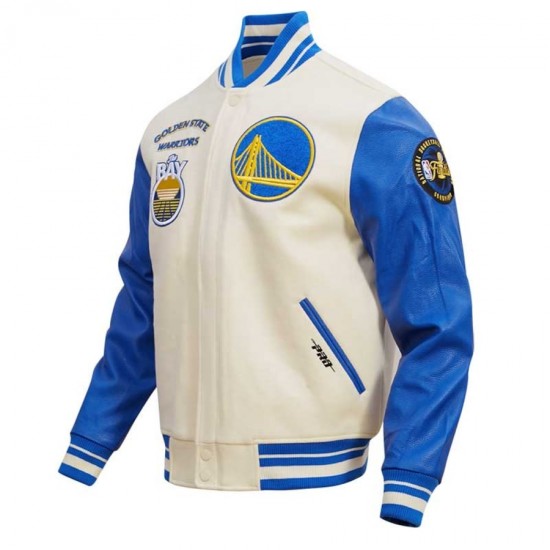 Golden State Warriors Pro Standard Retro Classic Varsity Full-Zip Jacket Golden State Warriors Pro Standard Retro Classic Varsity Full-Zip Jacket