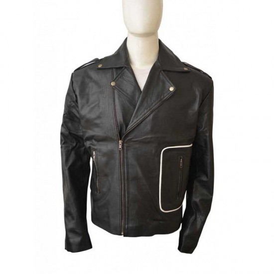 Grease John Joseph Travolta T-Bird Black Leather Jacket Grease John Joseph Travolta T-Bird Black Leather Jacket