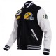 Green Bay Packers Black And White Wool Varsity Jacket Green Bay Packers Black And White Wool Varsity Jacket