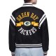 Green Bay Packers Printed Logo Varsity Satin Jacket Green Bay Packers Printed Logo Varsity Satin Jacket