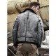 Grey Black Shearling Fur B3 Bomber Genuine Leather Jacket Grey Black Shearling Fur B3 Bomber Genuine Leather Jacket