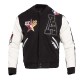 HBCU All Star Black With White Logo Biker Varsity Jacket HBCU All Star Black With White Logo Biker Varsity Jacket