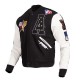 HBCU All Star Black With White Logo Biker Varsity Jacket HBCU All Star Black With White Logo Biker Varsity Jacket