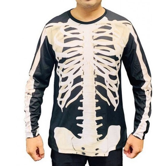 Halloween costume skeleton Polyester Unisex longsleeve shirt Halloween costume skeleton Polyester Unisex longsleeve shirt