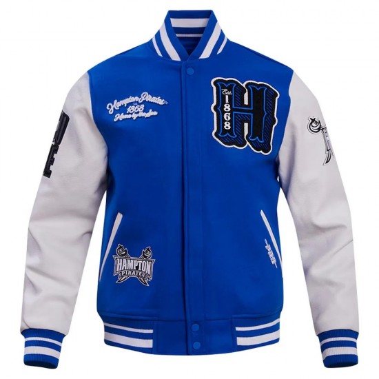 Hampton Pirates HBCU Royal & White Varsity Jacket