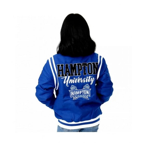 Hampton University Unisex Blue Varsity Jacket Hampton University Unisex Blue Varsity Jacket