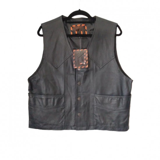 Handmade American Flag Leather Vest