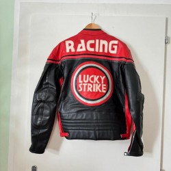Handmade Lucky Strike Racing Leather Jacket