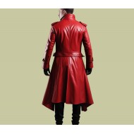 Handmade Men’s Red Leather Vampire Coat