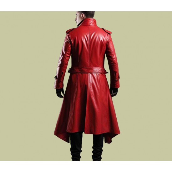 Handmade Men’s Red Leather Vampire Coat Handmade Men’s Red Leather Vampire Coat