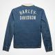Harley Davidson Blue Denim Jacket with Fur Collar