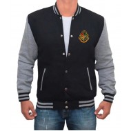 Harry Potter Hogwarts Black and Grey Varsity Jacket