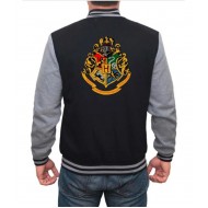 Harry Potter Hogwarts Black and Grey Varsity Jacket