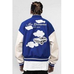 Harsh And Cruel Embroidered Clouds Varsity Jacket