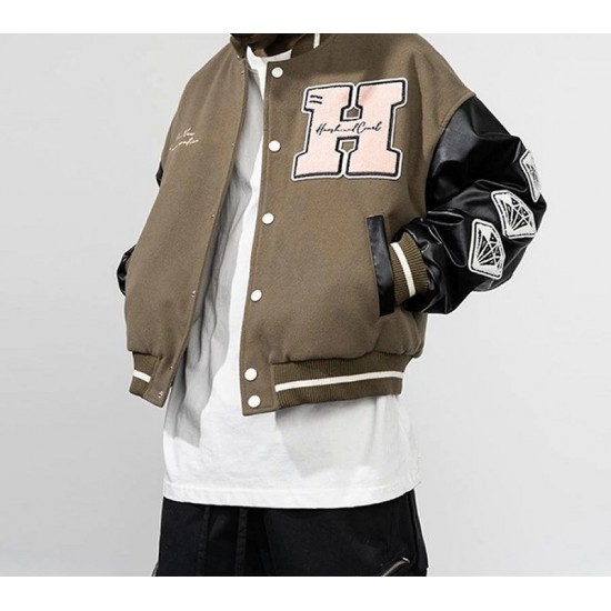 Harsh And Cruel New Century Embroidered Varsity Jacket Harsh And Cruel New Century Embroidered Varsity Jacket