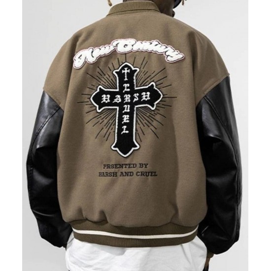 Harsh And Cruel New Century Embroidered Varsity Jacket Harsh And Cruel New Century Embroidered Varsity Jacket