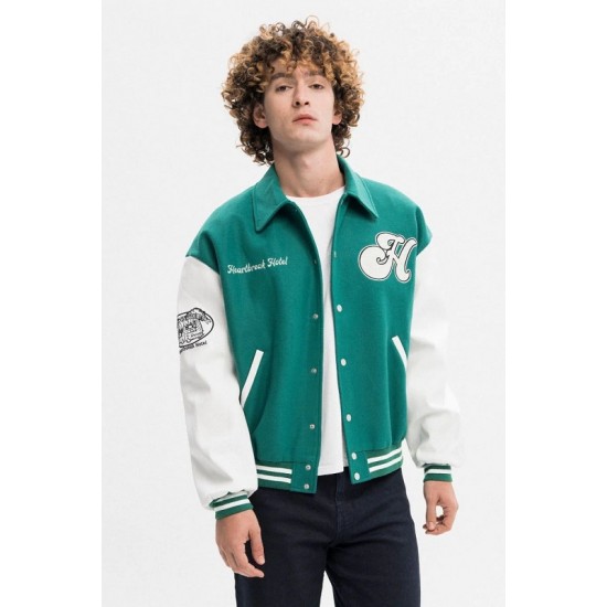 Heartbreak Hotel Tear Apart Embroidered Varsity Jacket Heartbreak Hotel Tear Apart Embroidered Varsity Jacket