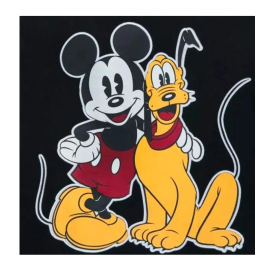 Hello Folks Mickey Mouse and Pluto Letterman Jacket Hello Folks Mickey Mouse and Pluto Letterman Jacket