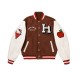 Hello Kitty Apples Wool Brown Varsity Jacket Hello Kitty Apples Wool Brown Varsity Jacket