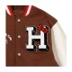 Hello Kitty Apples Wool Brown Varsity Jacket Hello Kitty Apples Wool Brown Varsity Jacket