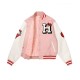 Hello Kitty Apples Wool Pink Varsity Jacket Hello Kitty Apples Wool Pink Varsity Jacket