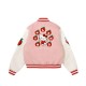 Hello Kitty Apples Wool Pink Varsity Jacket Hello Kitty Apples Wool Pink Varsity Jacket