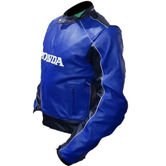 Honda Blue Racing Motorbike Leather Jacket Honda Blue Racing Motorbike Leather Jacket
