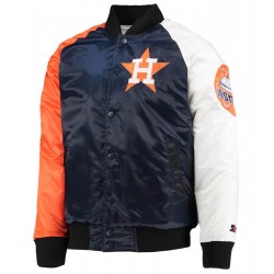 Houston Astros Navy Orange Satin Jacket