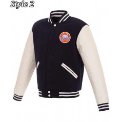 Houston Astros White and Navy Blue Varsity Jacket