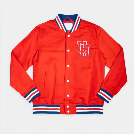 Houston Cougars Vintage UH Athletic Red Bomber Jacket Houston Cougars Vintage UH Athletic Red Bomber Jacket